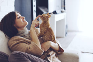 girl with cat